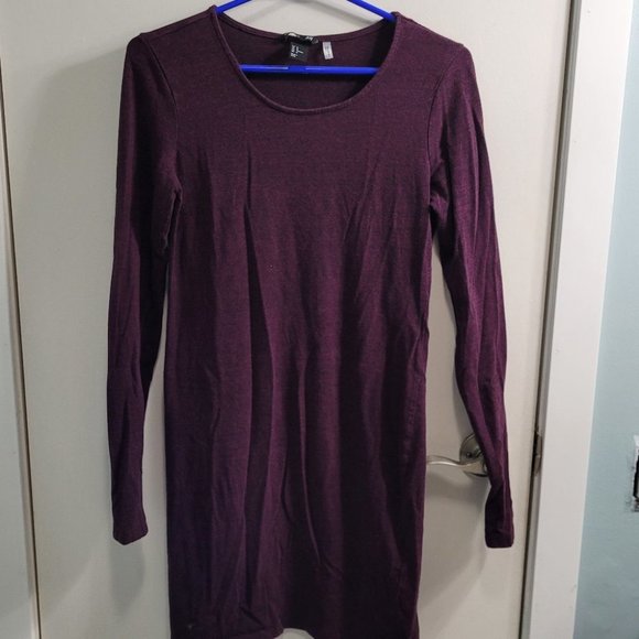 Medium H&M Basic Burgundy Long Sleeve Bodycon Dress - Picture 1 of 8